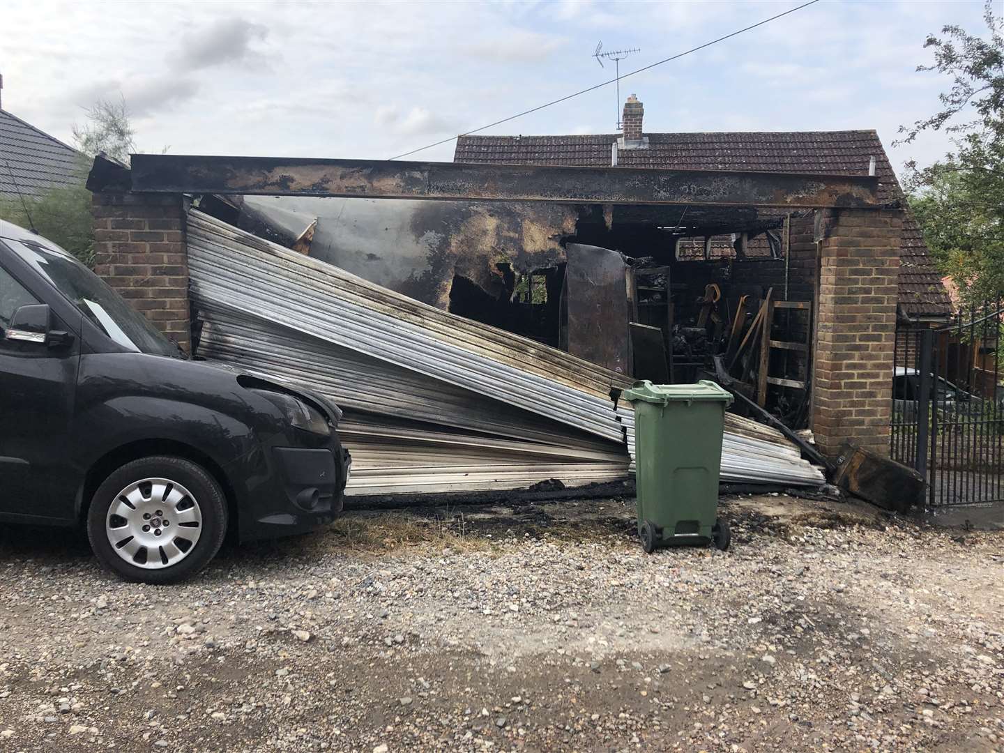 The aftermath of the garage fire