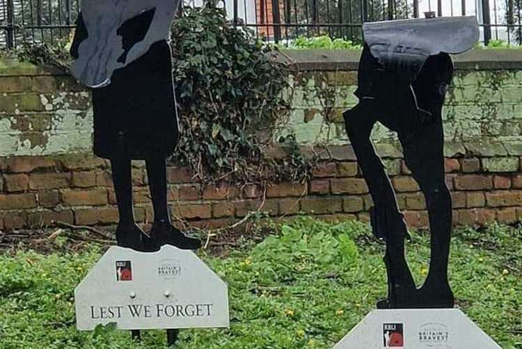 The vandalised war memorials. Picture: Paul Alexander Thurston