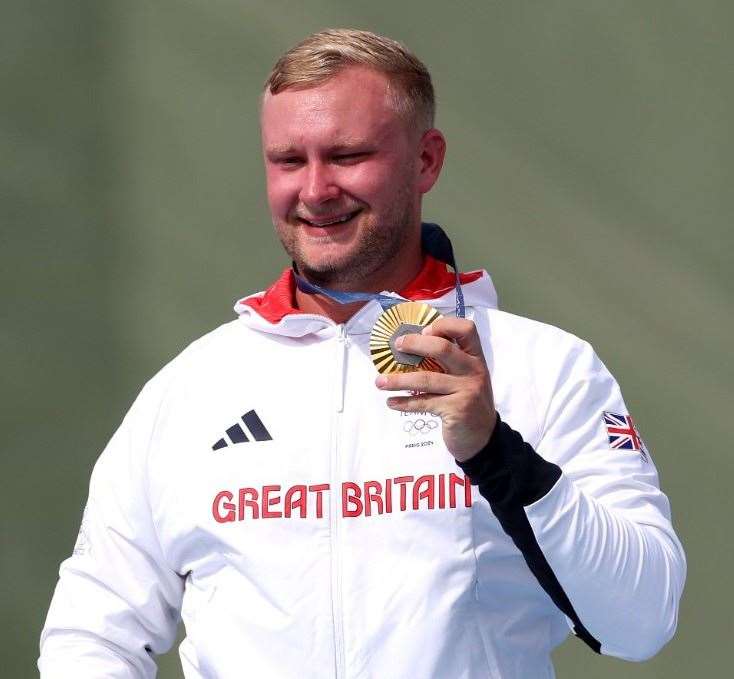 Chatham’s Nathan Hales reached the top step of the podium and set a new Olympic record. Picture: @TeamGB