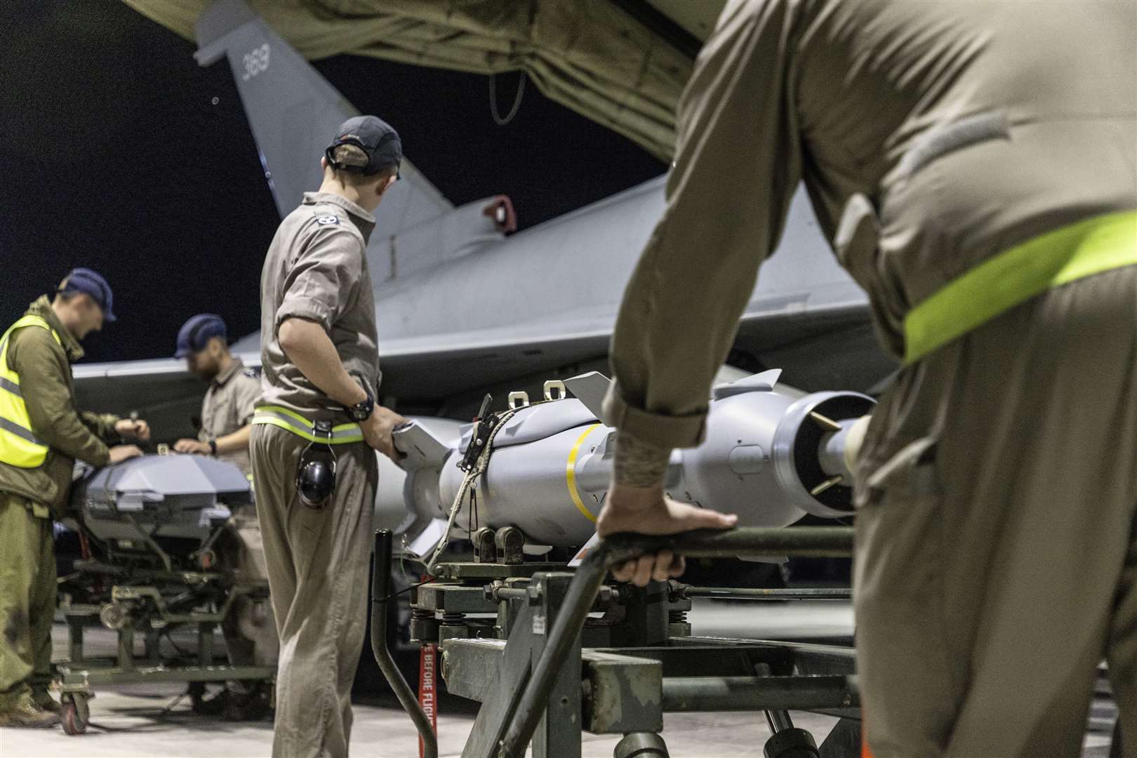 Paveway IV weapons are loaded (Cpl Tim Laurence RAF/ UK MOD Crown copyright/PA)