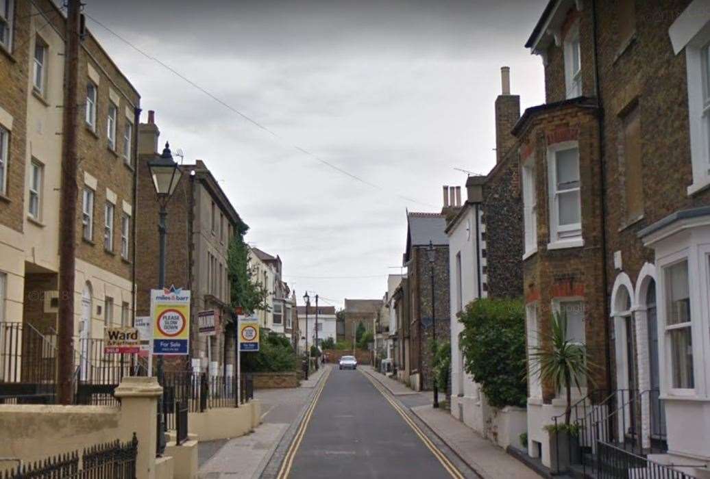 The incident happened at a building site in Effingham Street. Picture: Google Street View