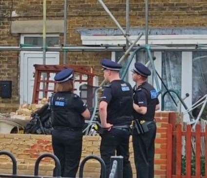 Officers in Vincent Gardens. Picture: Laura Nina