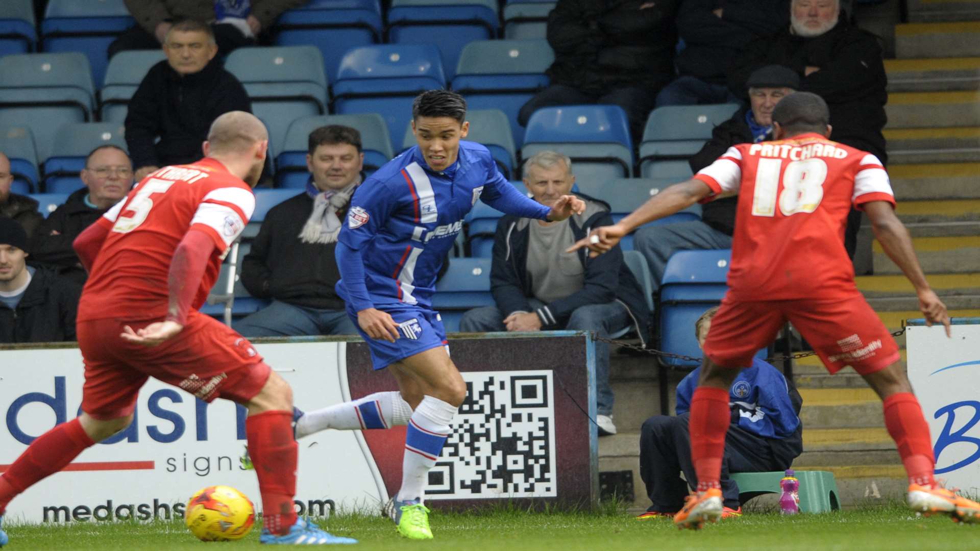 Adam Chicksen in action against Leyton Orient Picture: Barry Goodwin