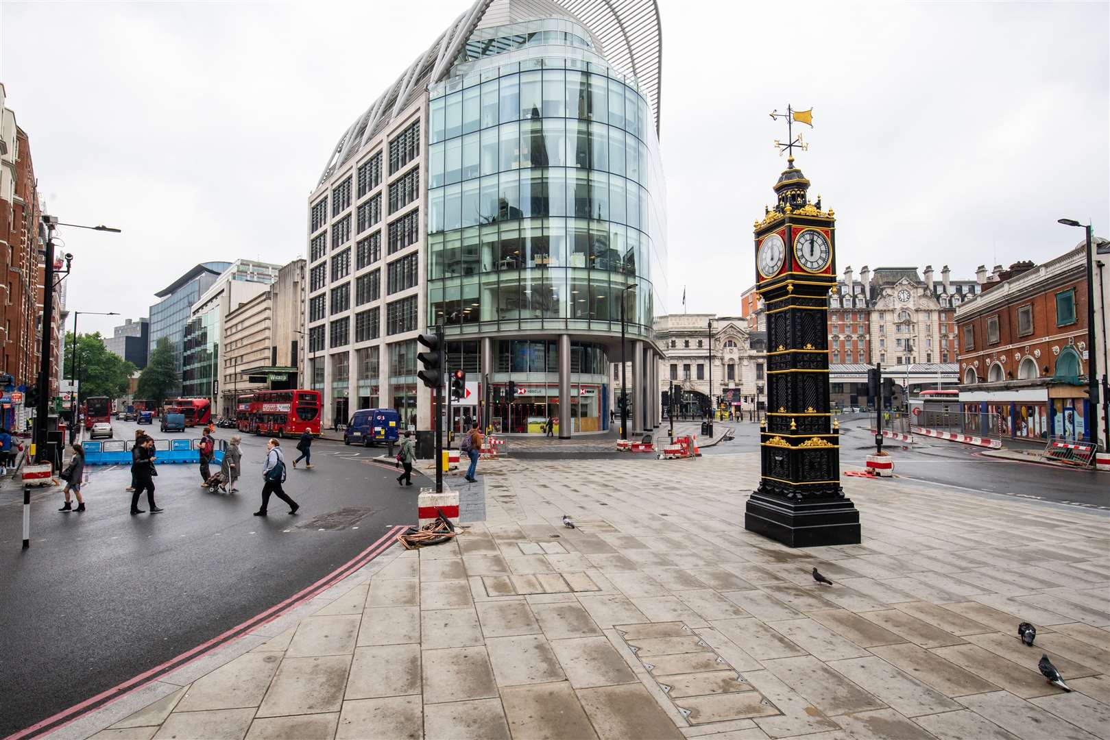 Little Ben, a cast iron miniature clock tower at the intersection of Vauxhall Bridge Road and Victoria Street in London’s Westminster, strikes noon on June 11… (Aaron Chown/PA)