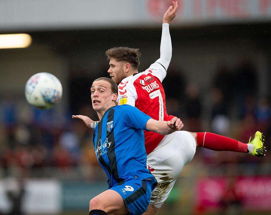 Tom Eaves in action for the Gills at Fleetwood Picture: Ady Kerry