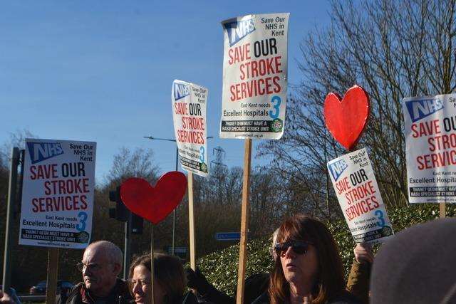 Protests ahead of last week's stroke units meeting