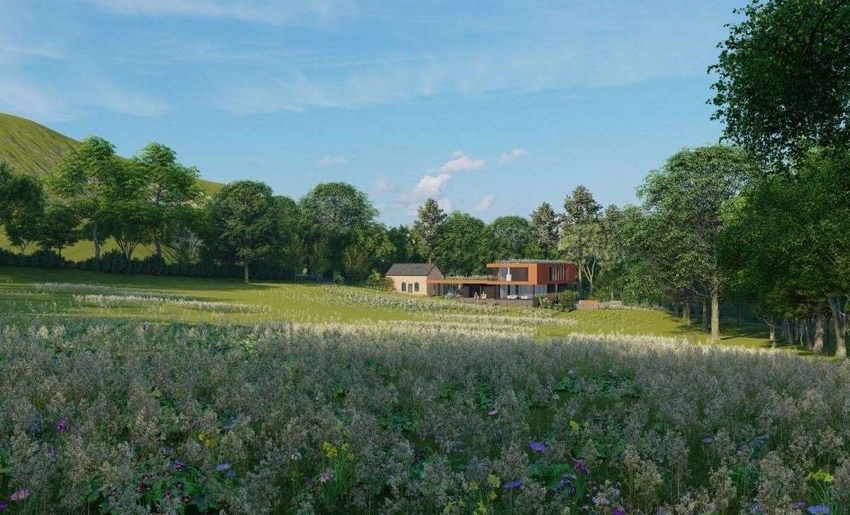 A CGI showing how the housing proposals might look at the site in Saltwood, Hythe. Photo: Holloway