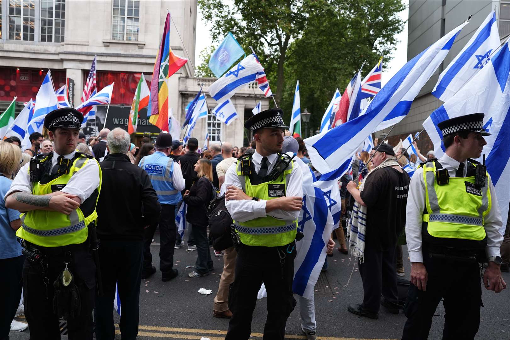 A pro-Israeli demonstration in central London (Jordan Pettitt/PA).