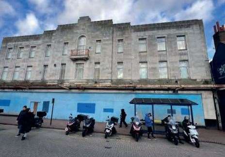 The front facade of the former Co-op building in Dartford town centre would be retained but the building repurposed. Photo: Photo: Dartford Council planning