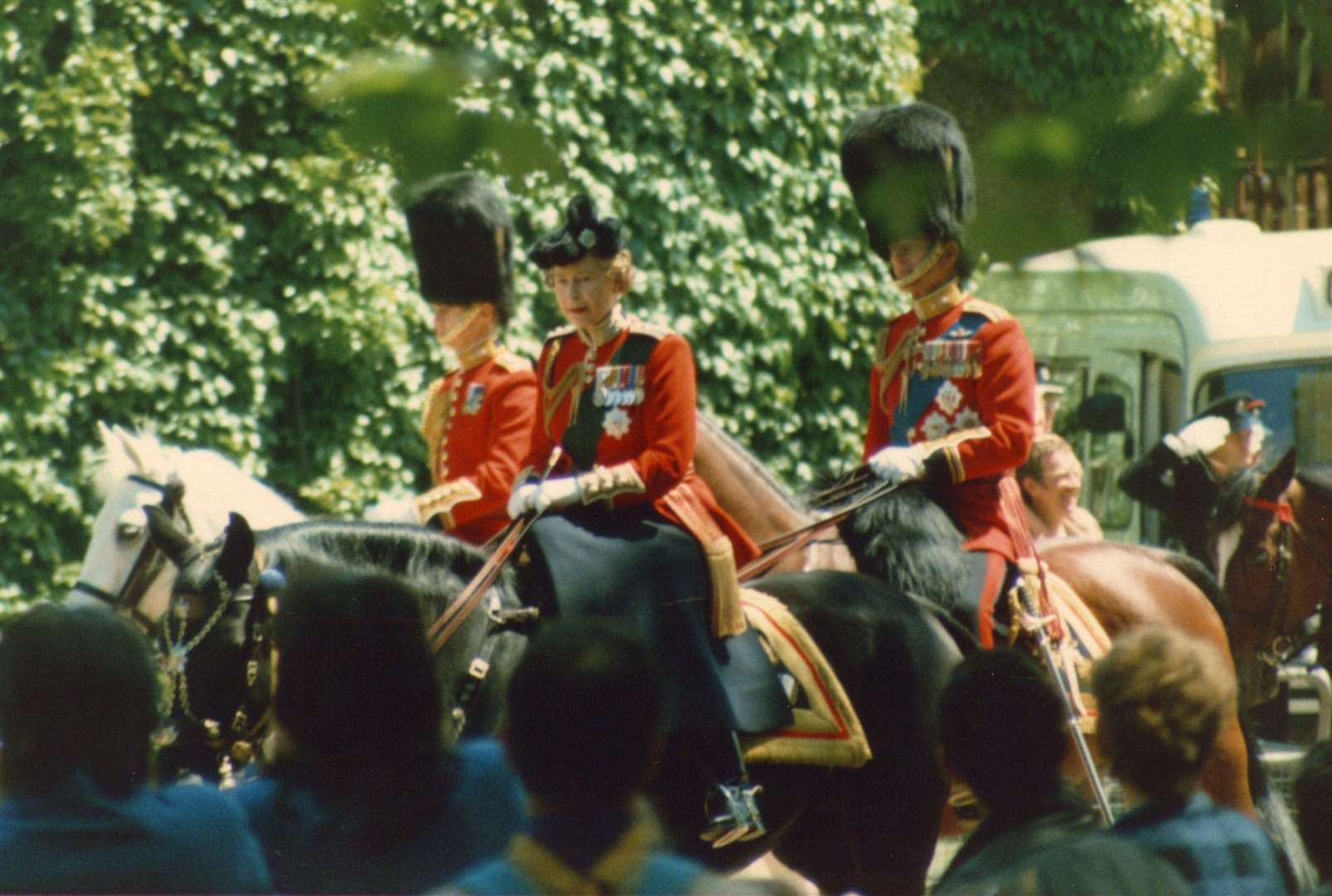 The Queen during the Trooping of the Colour in the 1980s