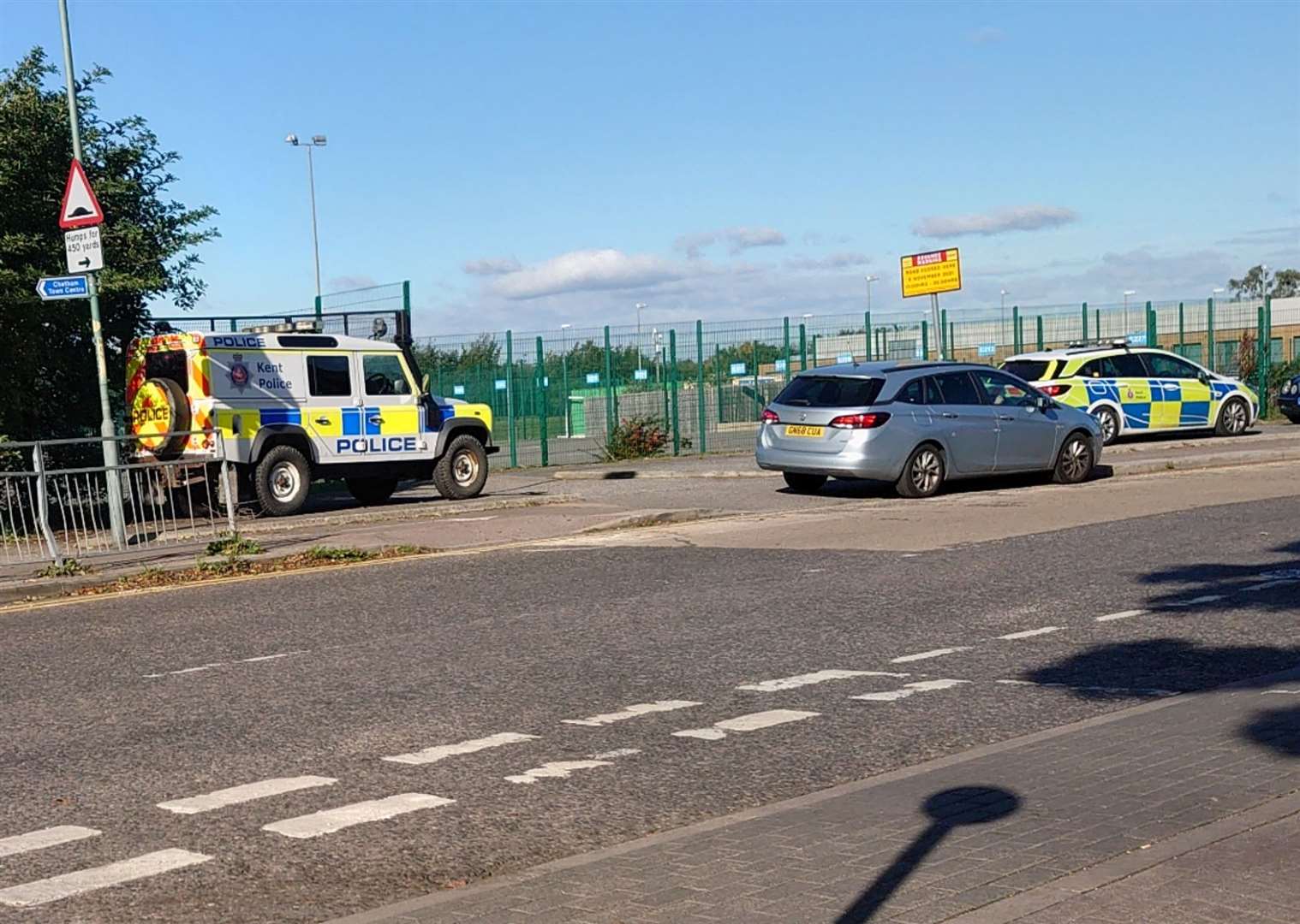 Police at the scene of an alleged rape at Great Lines park