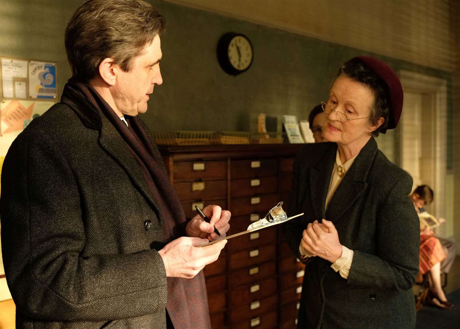 Stephen McGann as Dr Patrick Turner and Georgie Glen as Miss Higgins in series eight. Picture: PA Photo/BBC/Neal Street Productions/Ollie Upton.