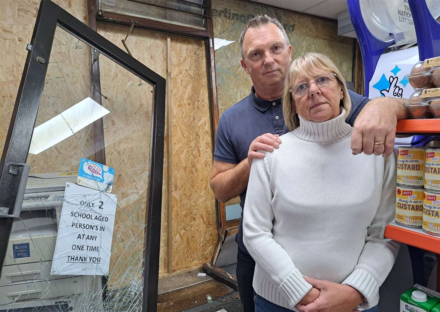 Richard and Anne Manuel own St. Stephens News in Canterbury which was the victim of a ram-raid burglary