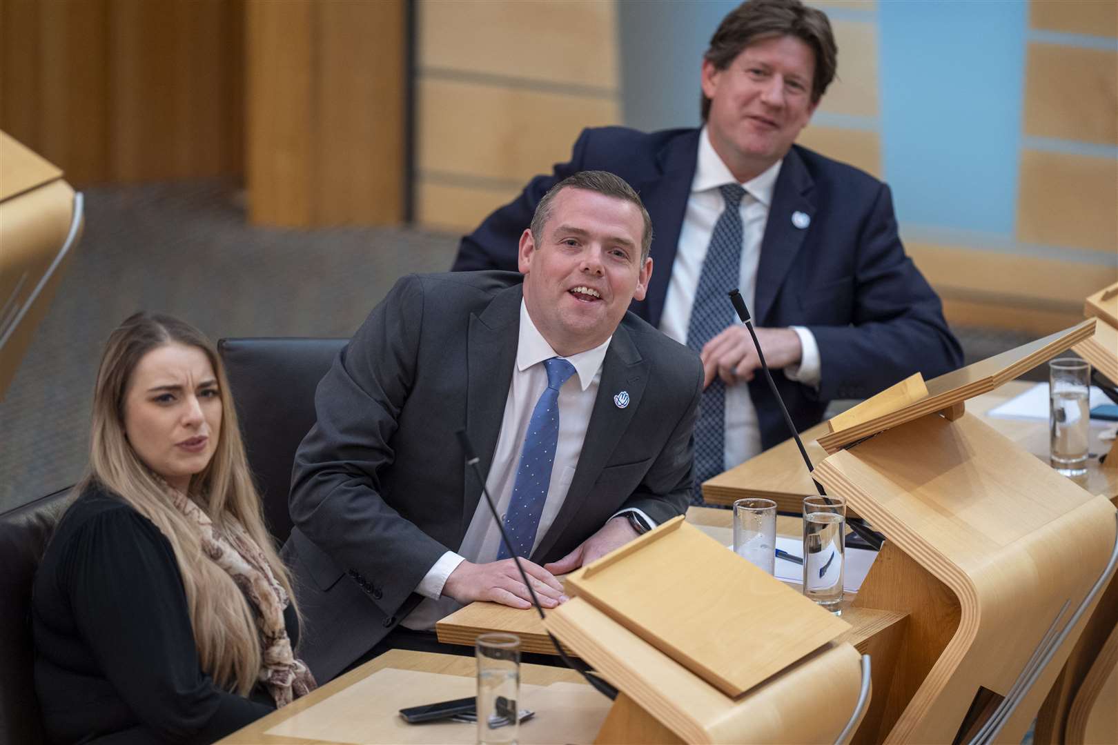 Scottish Conservative leader Douglas Ross during First Minister’s Questions at the Scottish Parliament in Holyrood, Edinburgh (Jane Barlow/PA)