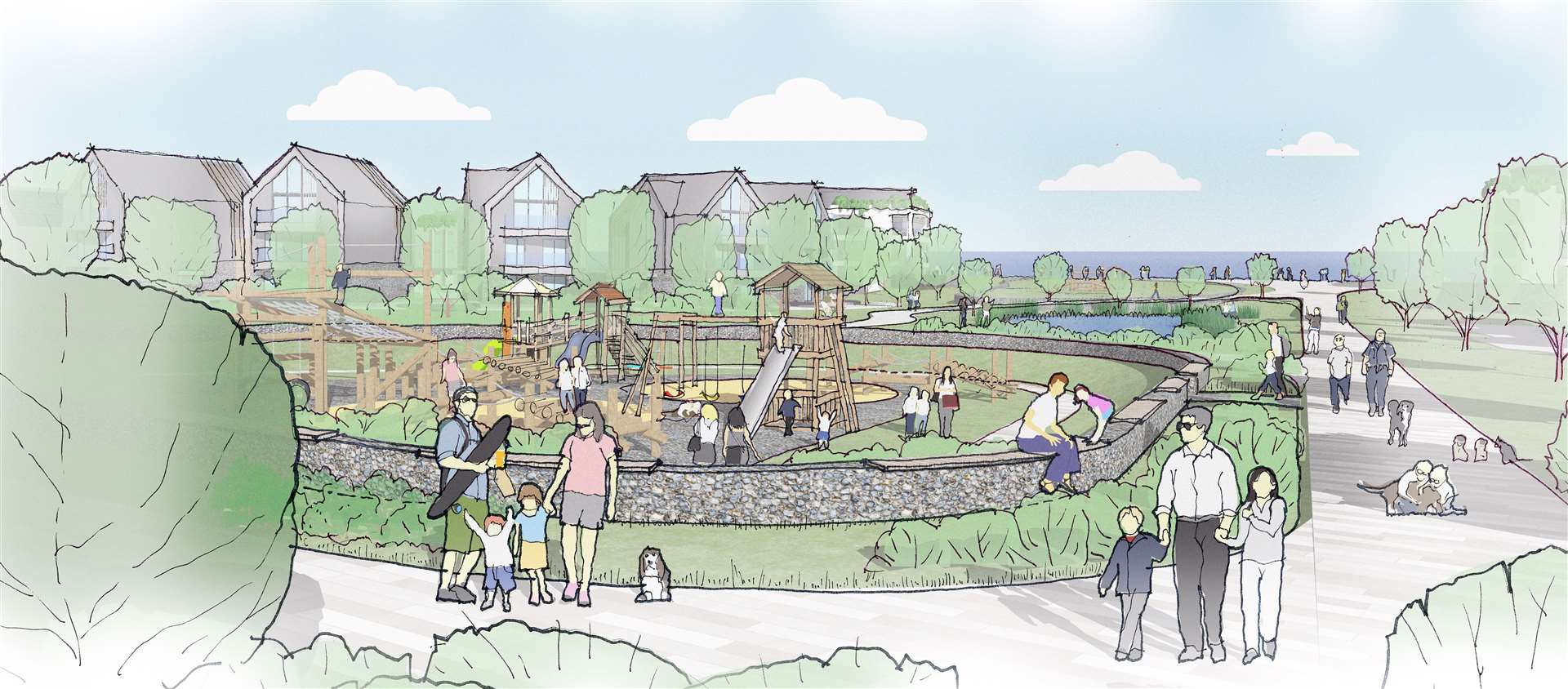 A children's play park and pathways are planned for the land at Hythe Golf Club