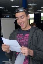 Luke Addis, 17, gets his results