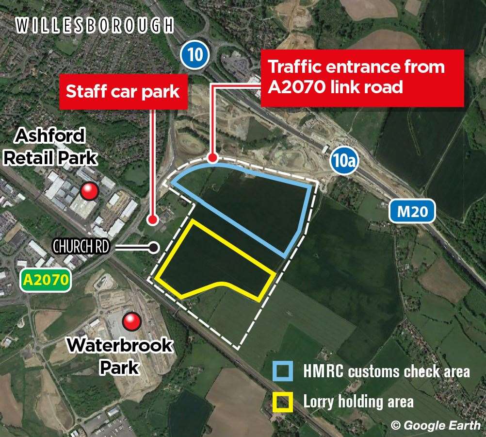 How Ashford's post-Brexit lorry park is set to look