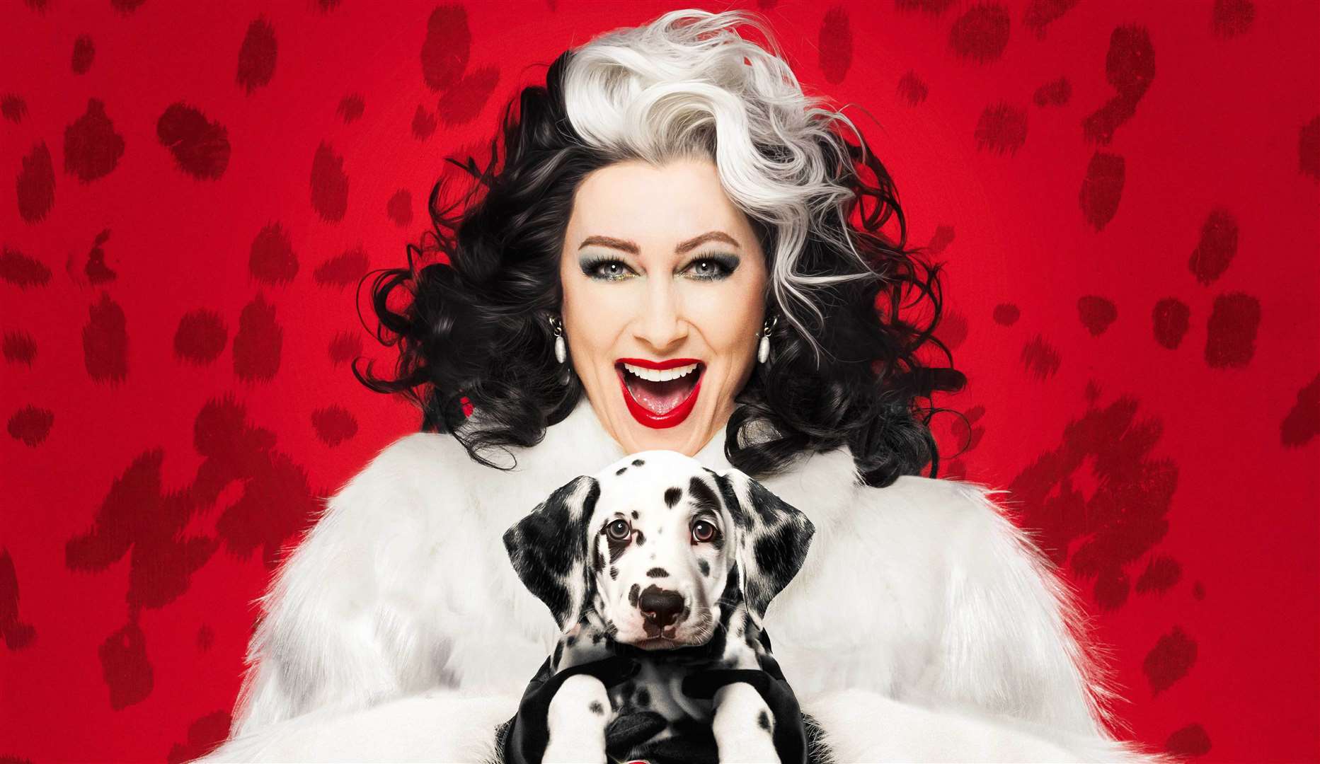 Singer and actor Faye Tozer stars as Cruella De Vil in 101 Dalmatians. Picture: Supplied by the Marlowe Theatre