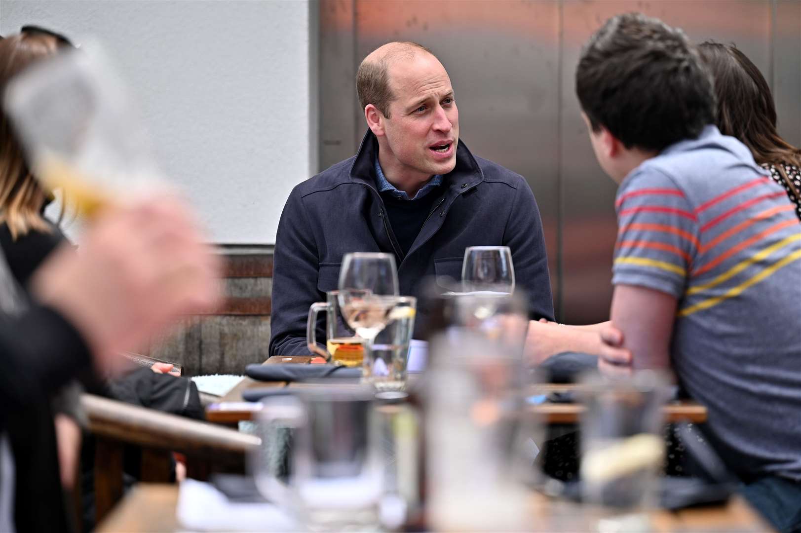 The Duke of Cambridge watches the Scottish Cup Final with emergency responders