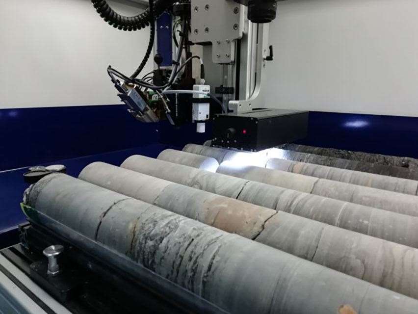 The cores from Glasgow being scanned at the British Geological Survey’s specialist facility (McDaid/PA)