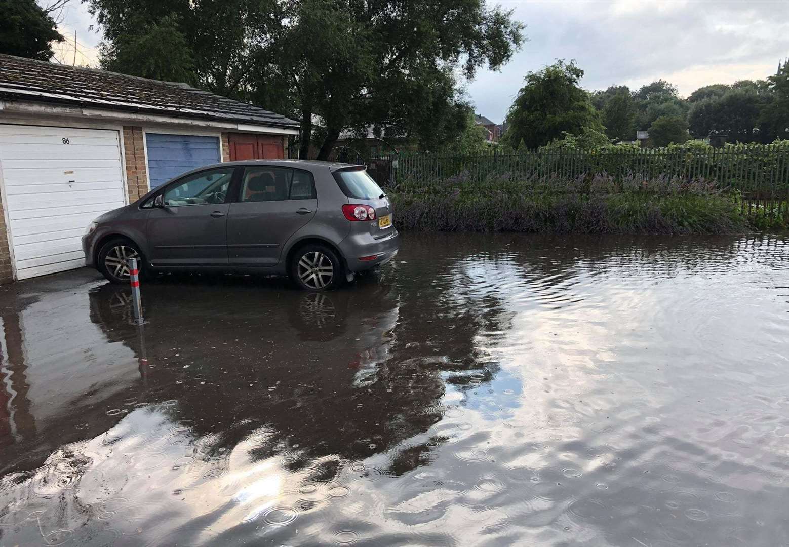 Flooding in Faversham this afternoon. Picture: Dave Reynolds