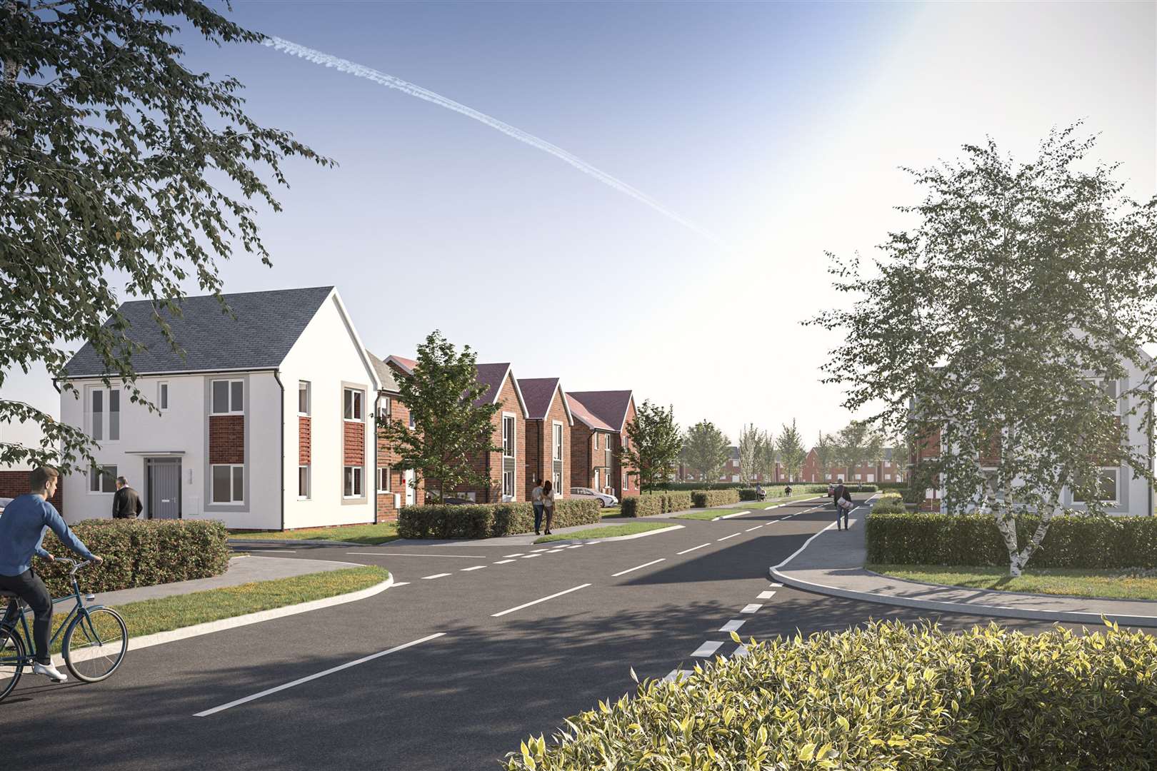 A computer generated image of how the new Modwen homes in Ditton might look