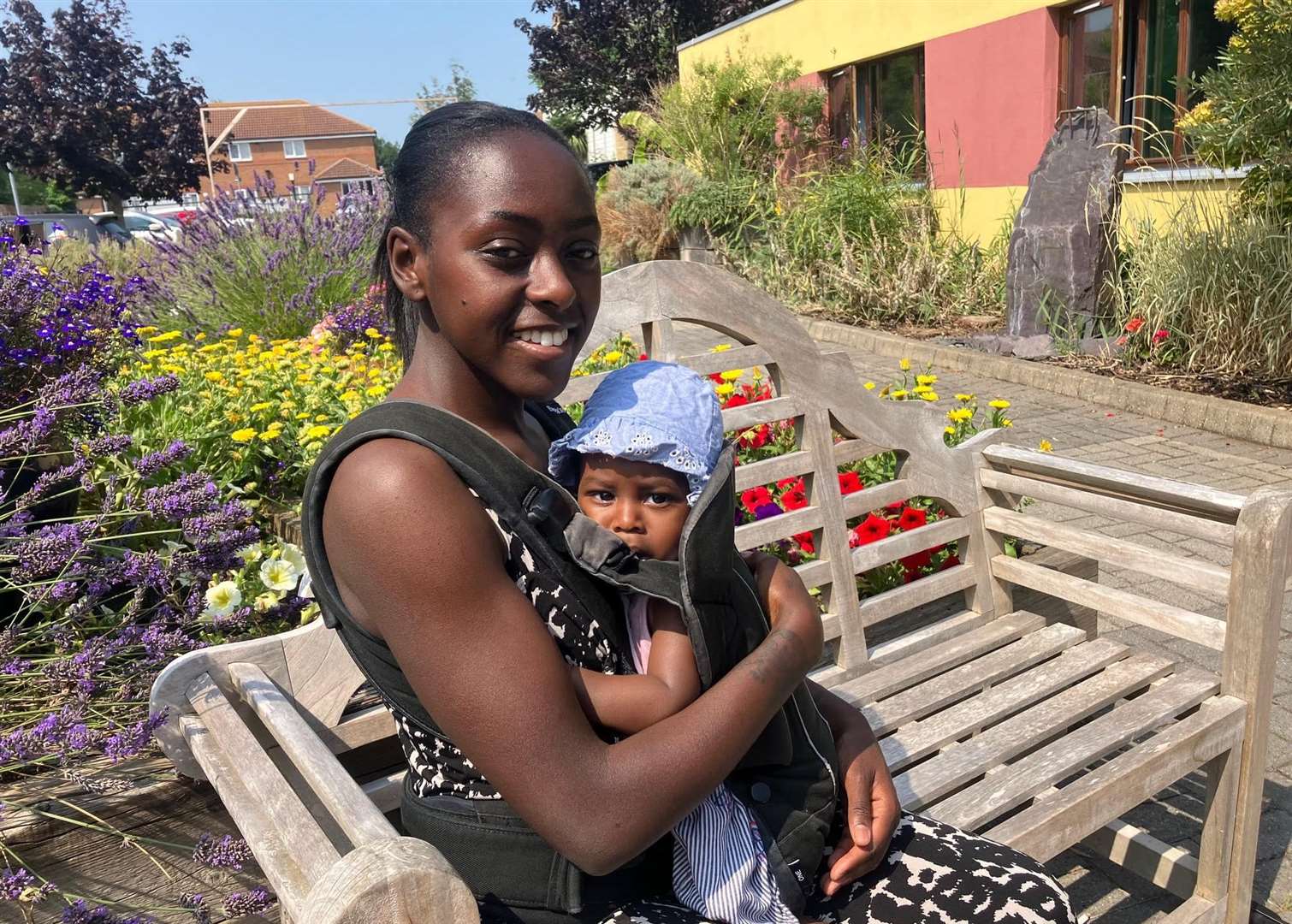 Desire Cyprien and her ten month old baby Skyla at Seashells children's centre in Sheerness