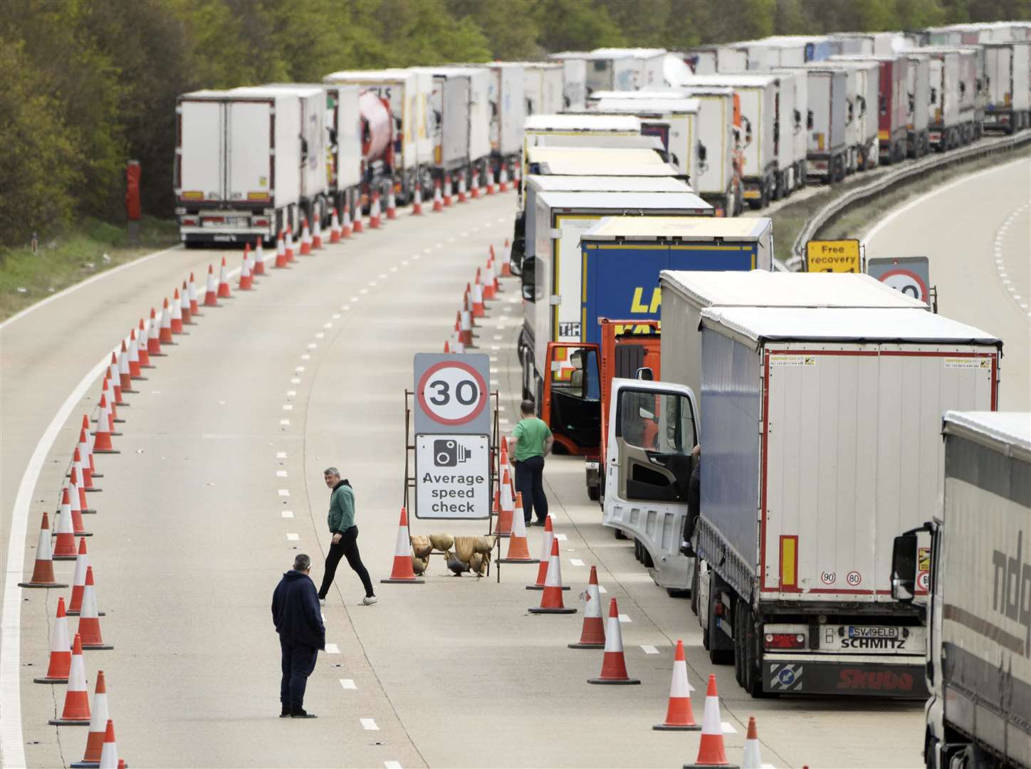 Operation Brock on the M20 at Harrietsham. Picture: Barry Goodwin