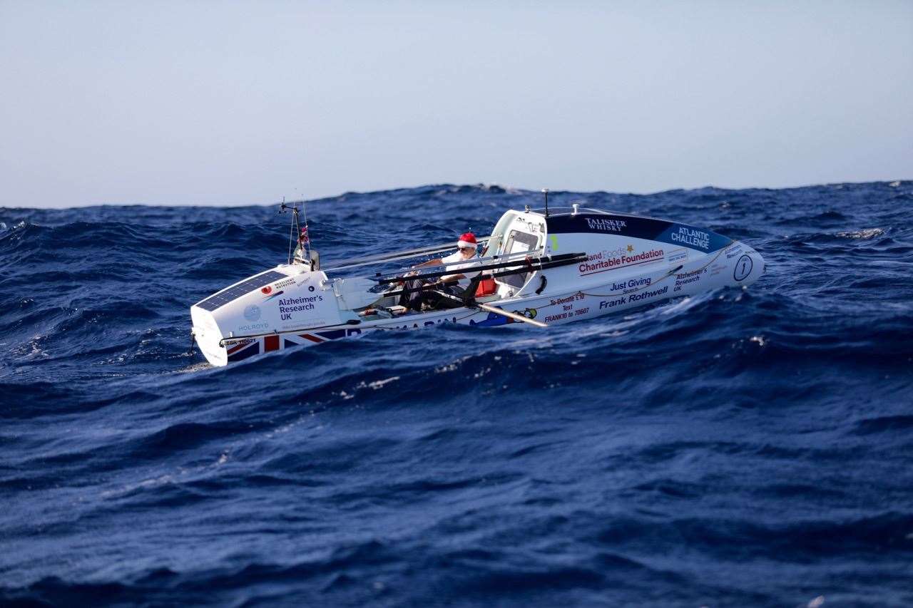 Mr Rothwell was rowing through the Christmas period (Ben Duffy/Talisker Whisky Atlantic Challenge/PA)