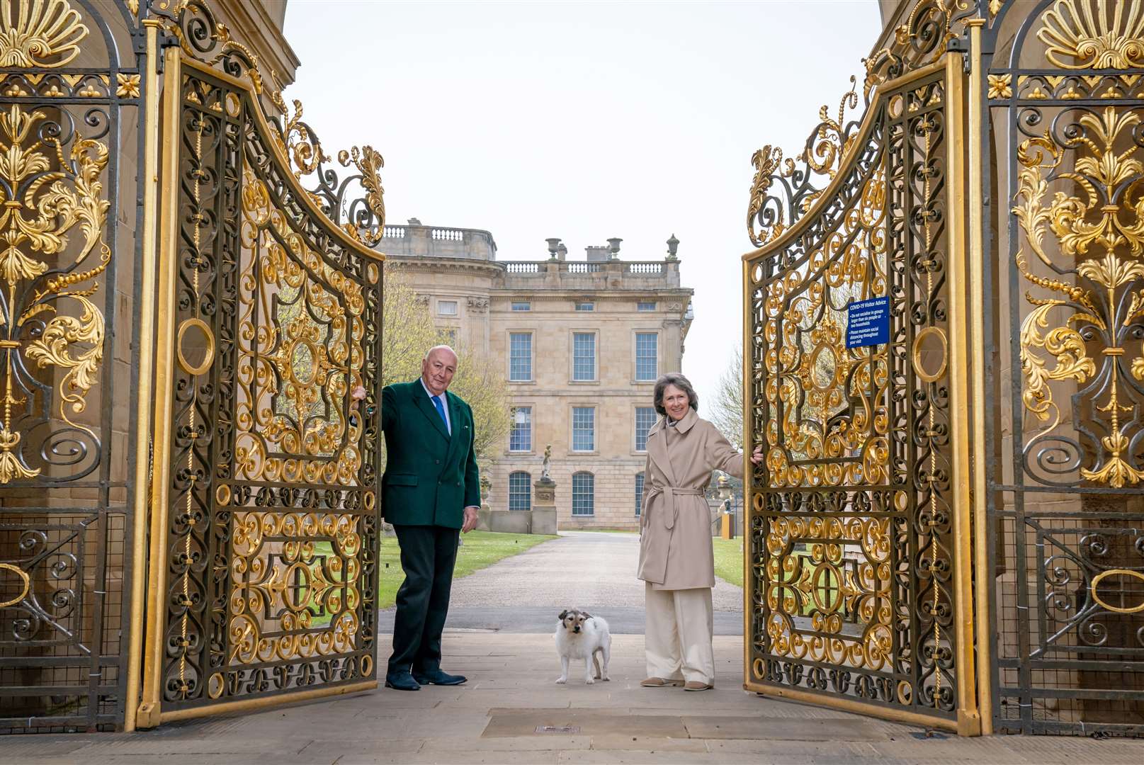 The Duke and Duchess of Devonshire open the gates to Chatsworth House in Bakewell, Derbyshire (Danny Lawson/PA)