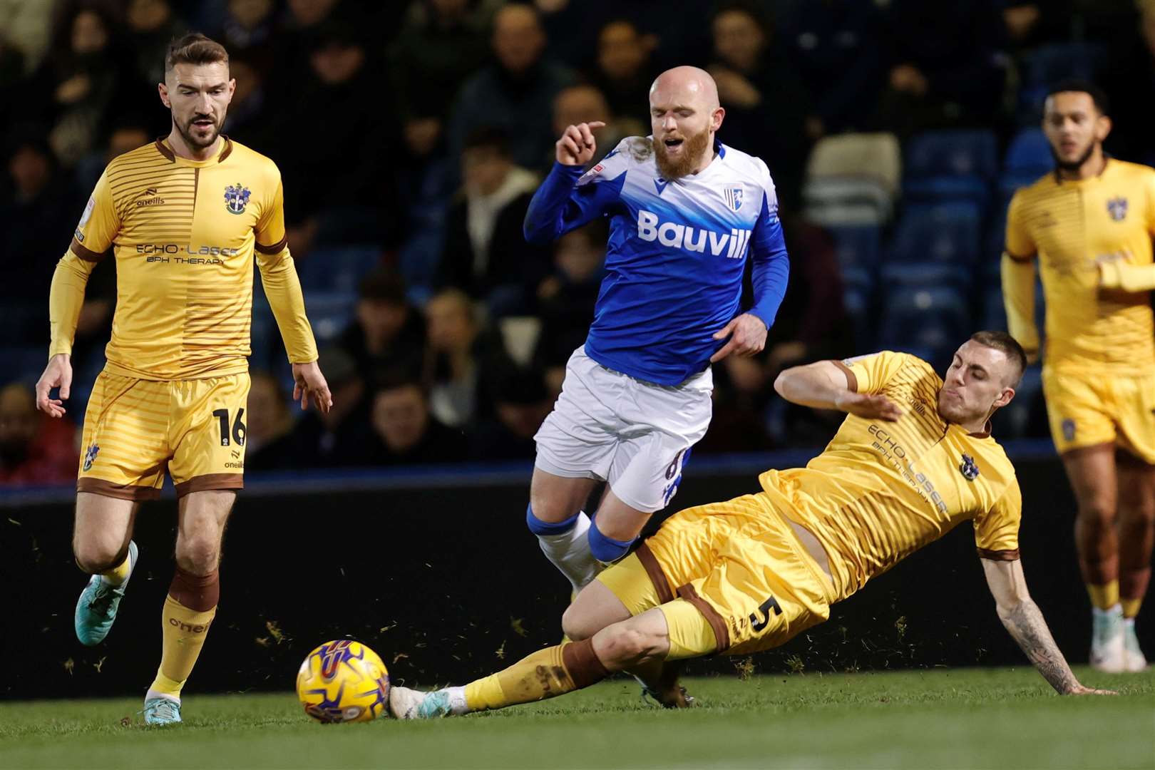 Action from Gillingham’s 1-0 win over Sutton last month. Picture: @Julian_KPI