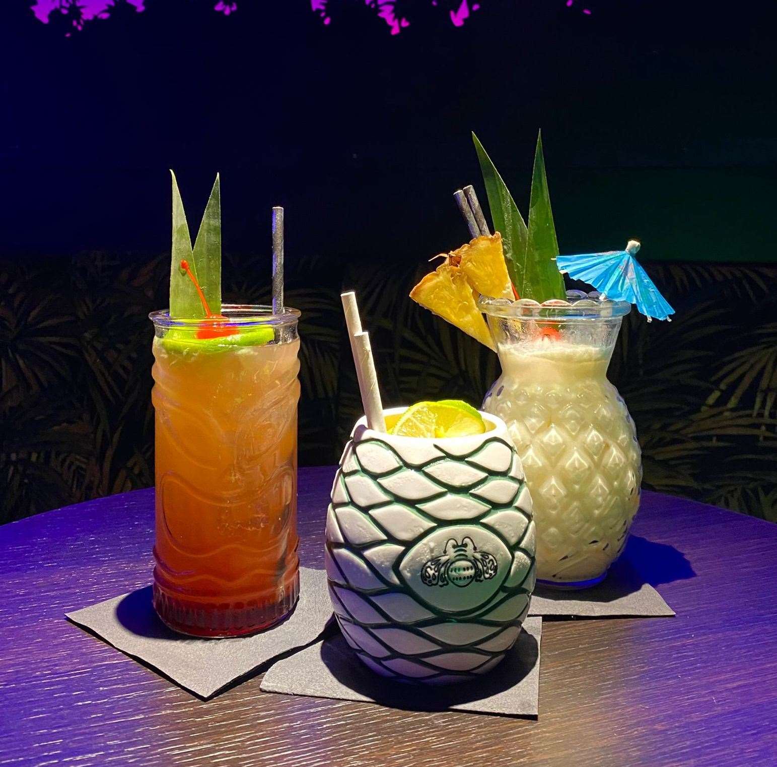 Three of the signature cocktails at Palms Boutique Nightclub Pic: Ade Rowswell