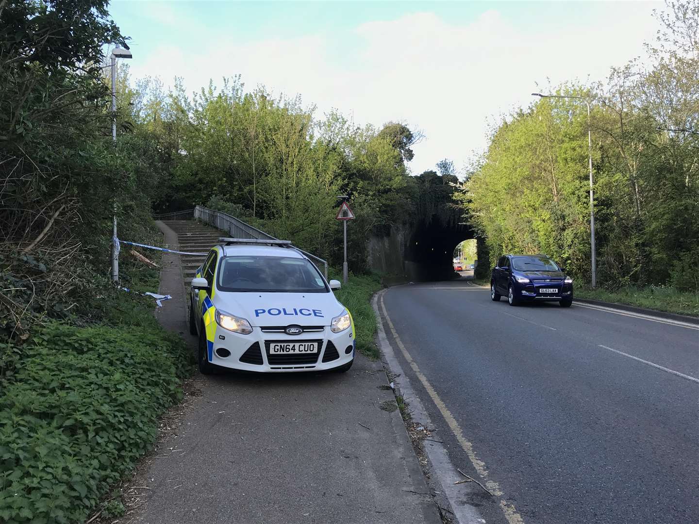 A police car at the scene in Thames Way, Gravesend