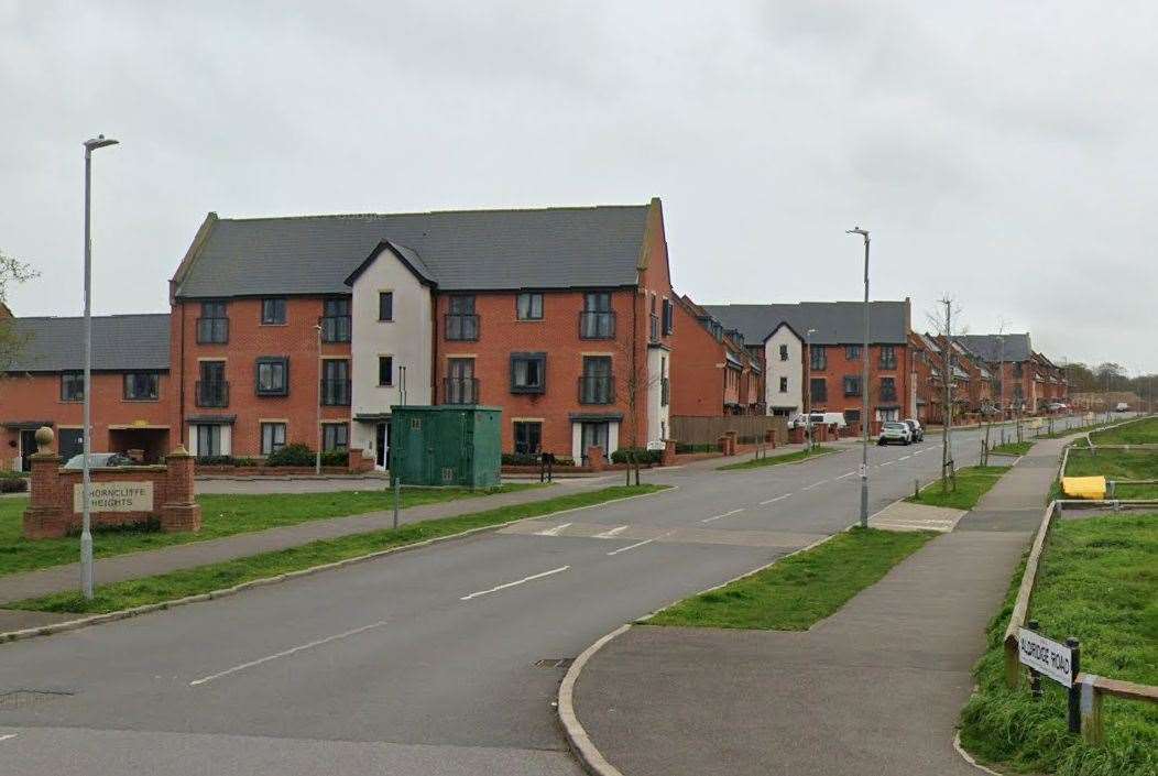 The entrance to Taylor Wimpey's Shorncliffe Heights estate in Cheriton, Folkestone