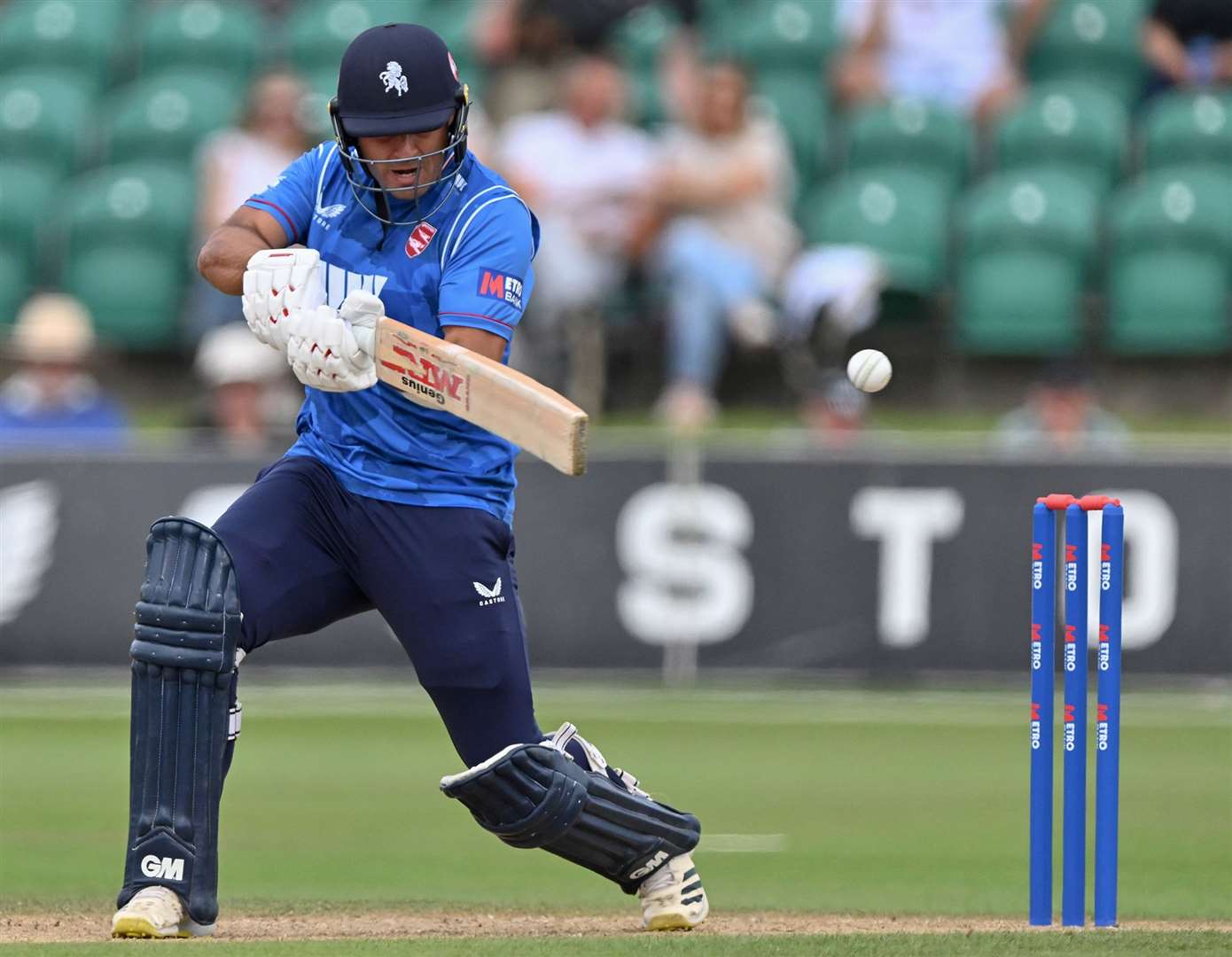 Beyers Swanepoel - went early for Kent Spitfires against Middlesex at Beckenham. Picture: Keith Gillard