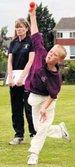 Knockhall CP School in Kwik Cricket action