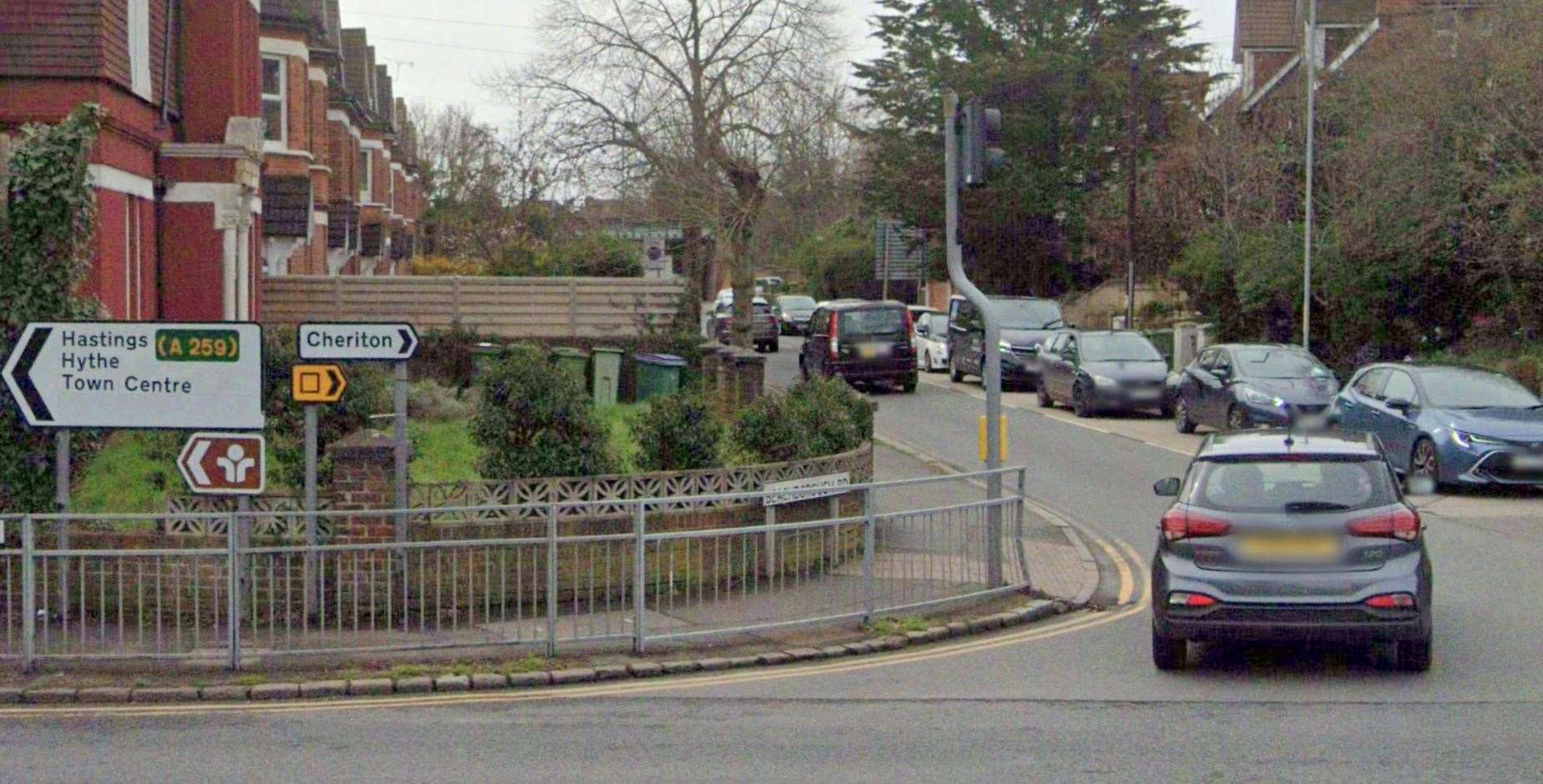 The robbery took place in Beachborough Road, Folkestone. Picture: Google