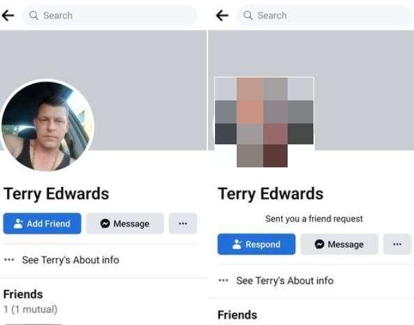 Terry Edwards said people have been making fake Facebook profiles under his name, including one with a picture of his ill niece