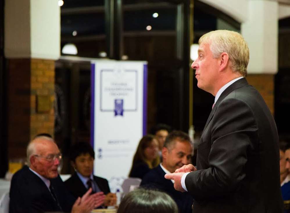 Prince Andrew at the opening dinner on Tuesday night. Picture: Jannick Fjeldsoe