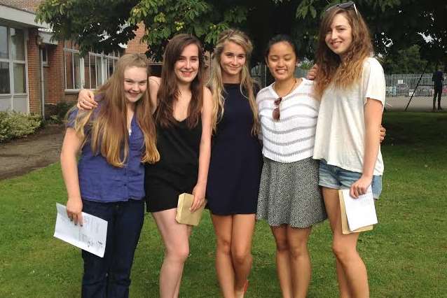 Highworth Grammar School pupils Hannah Royal, Gemma Albin, Willow Fox, Laine Caruzca and Beth Munns