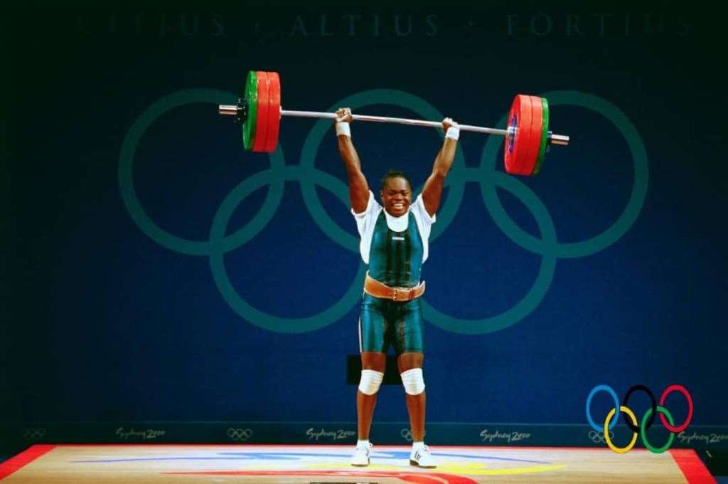 Kayode's wife Ruth at the Sydney Olympics in 2000. Picture: Springup PR