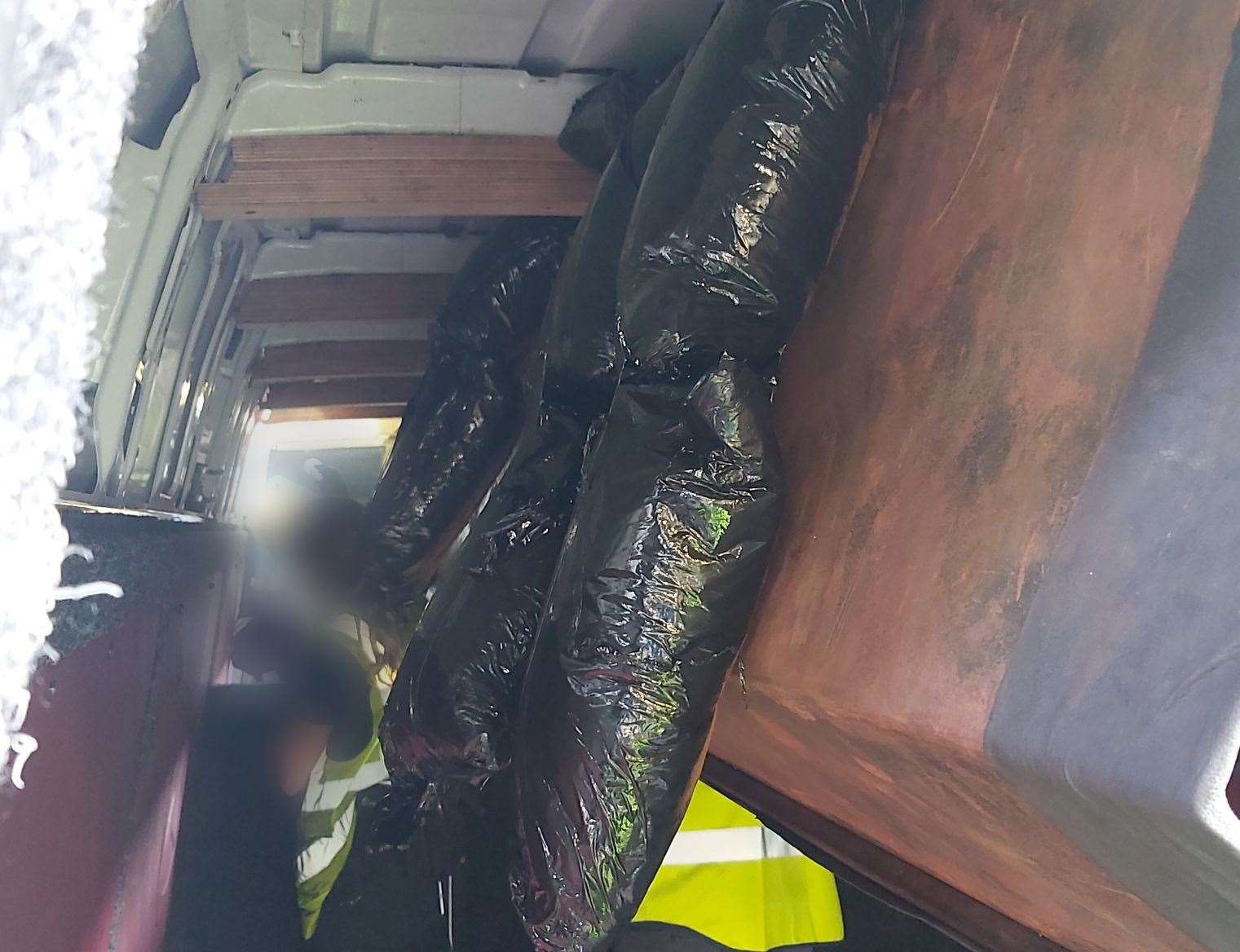 The stash was found in a hidden compartment within the van. Picture: ERSOU