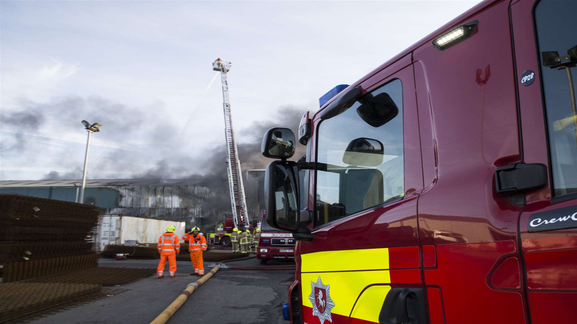 Firefighters are at the scene. Stock pic.