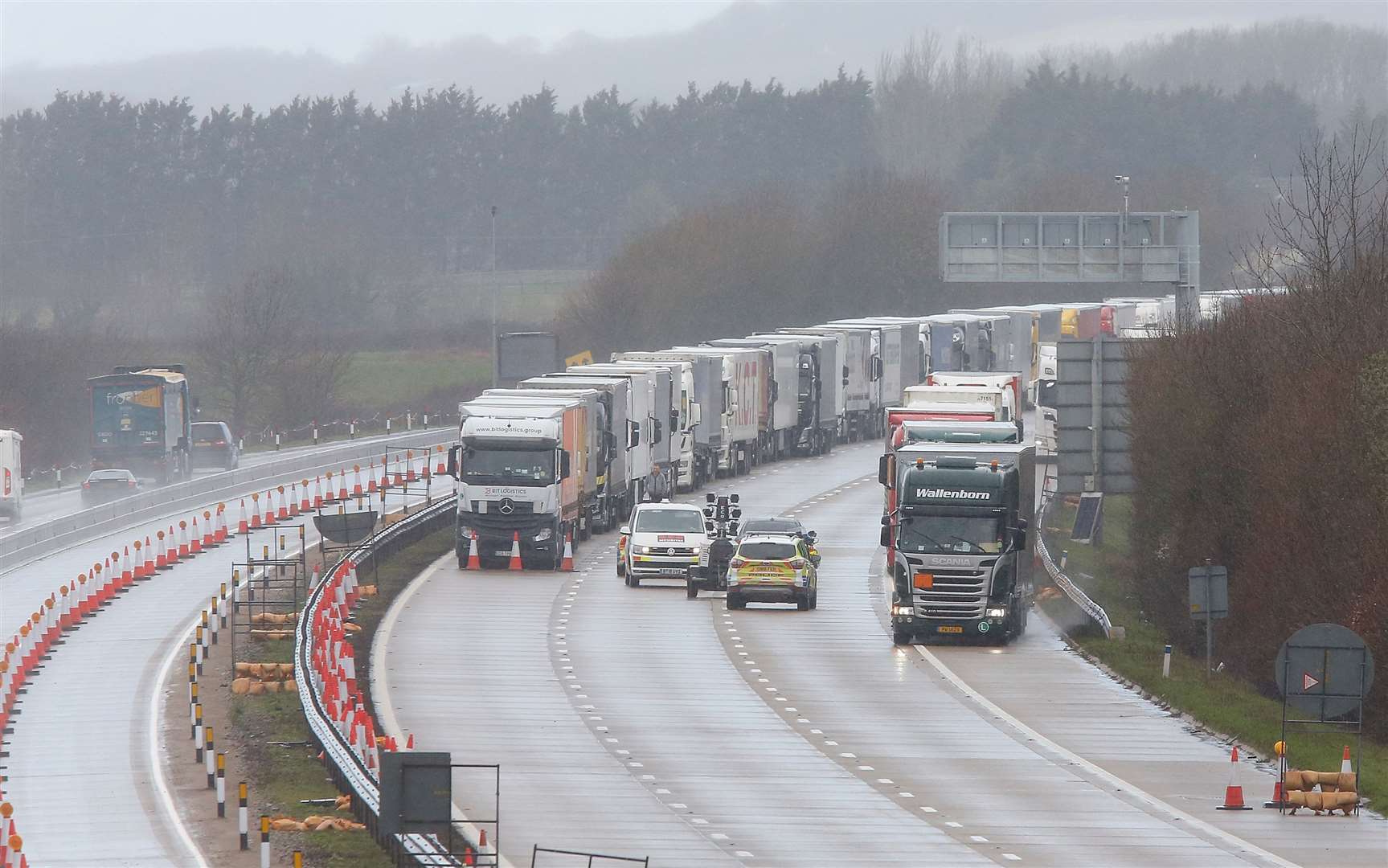 Operation Stack in place on M20 due Storm Gareth last year
