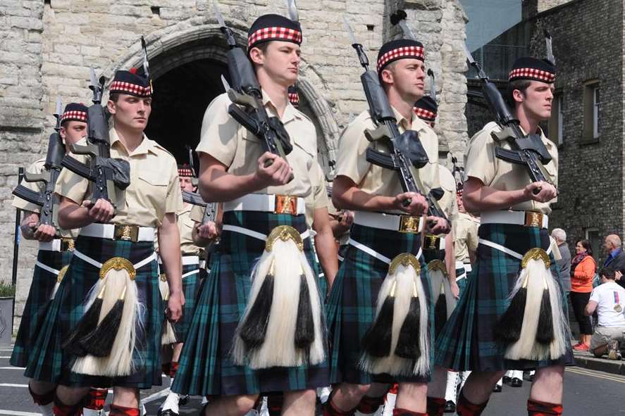 Farewell parade for 5SCOTS through Canterbury city centre