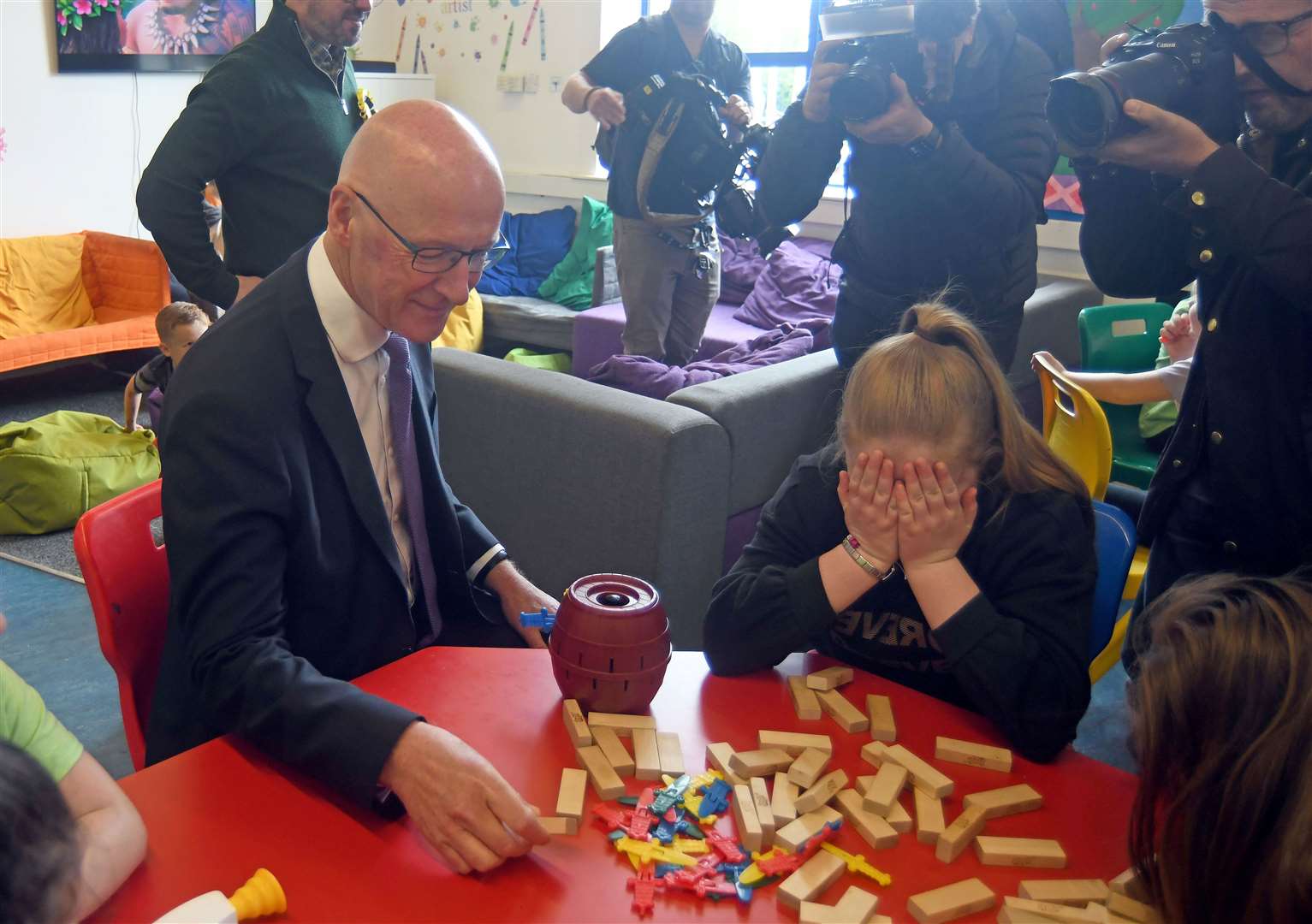 The SNP leader’s attempts at Jenga failed to impress (Michael Boyd/PA)