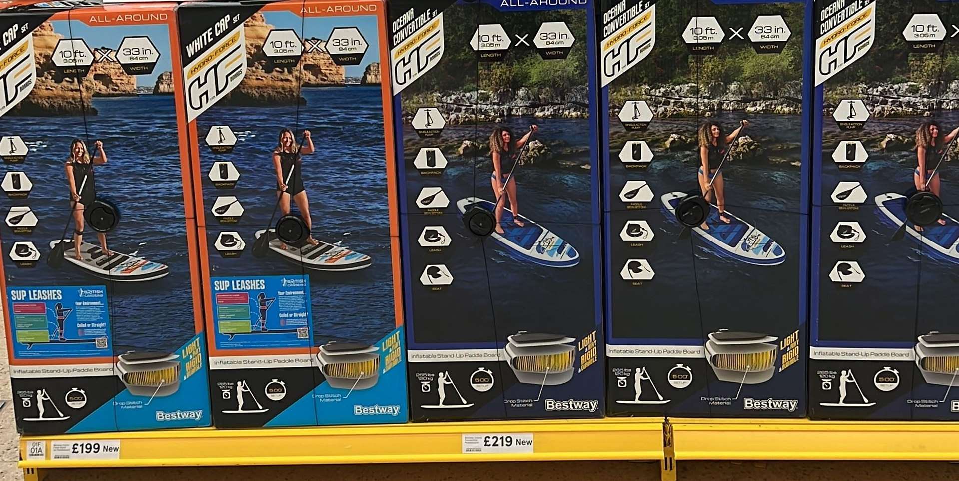 Inflatable Paddle boards at Tesco