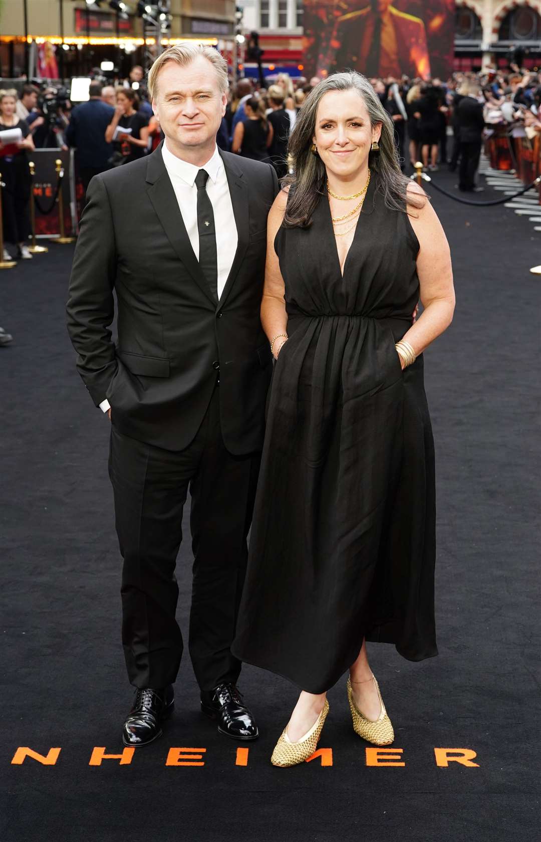 Christopher Nolan and Emma Thomas arrive for the UK premiere of Oppenheimer (Ian West/PA)