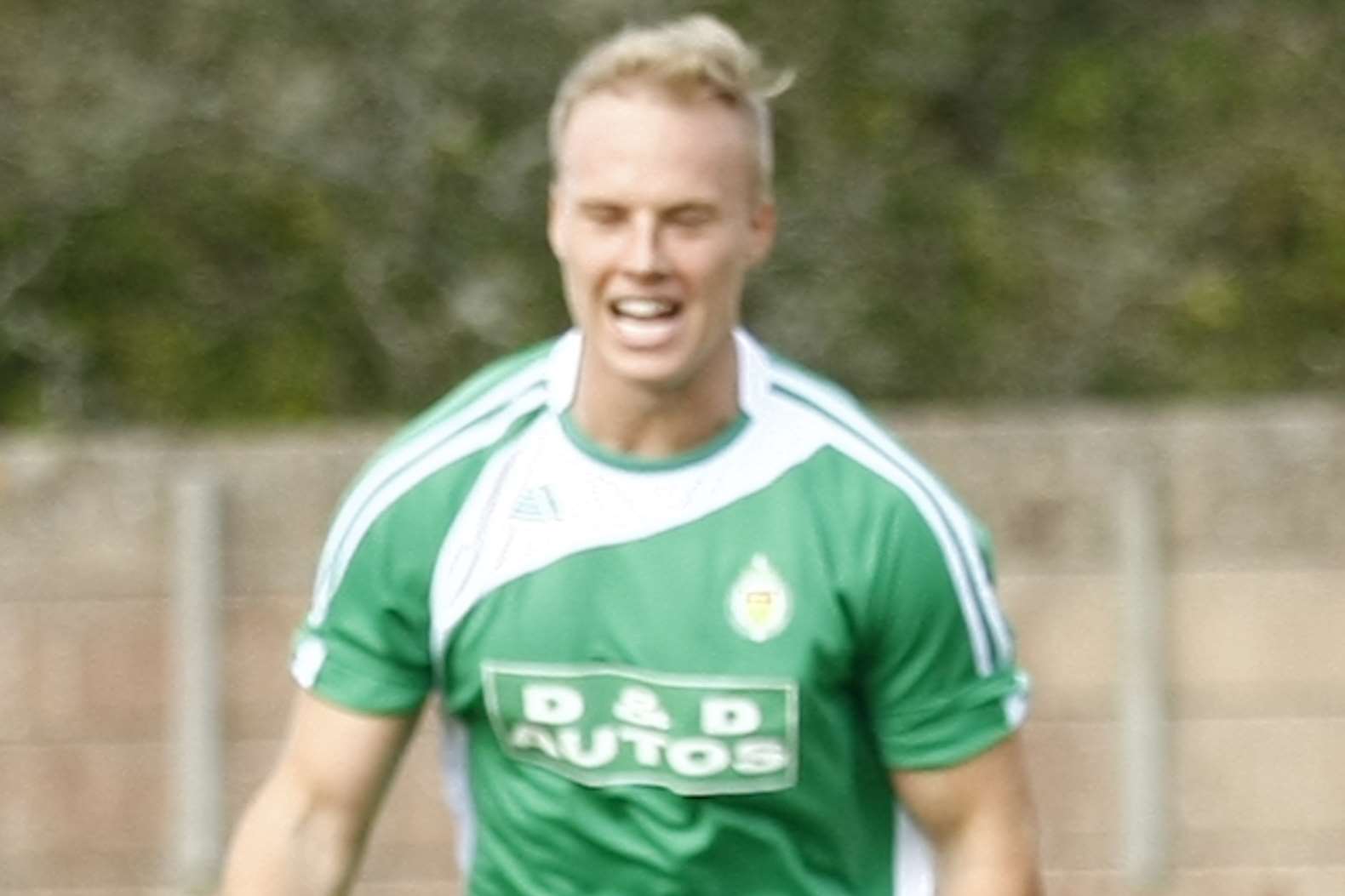 Stuart Zanone celebrates scoring for Ashford Picture: Matt Bristow