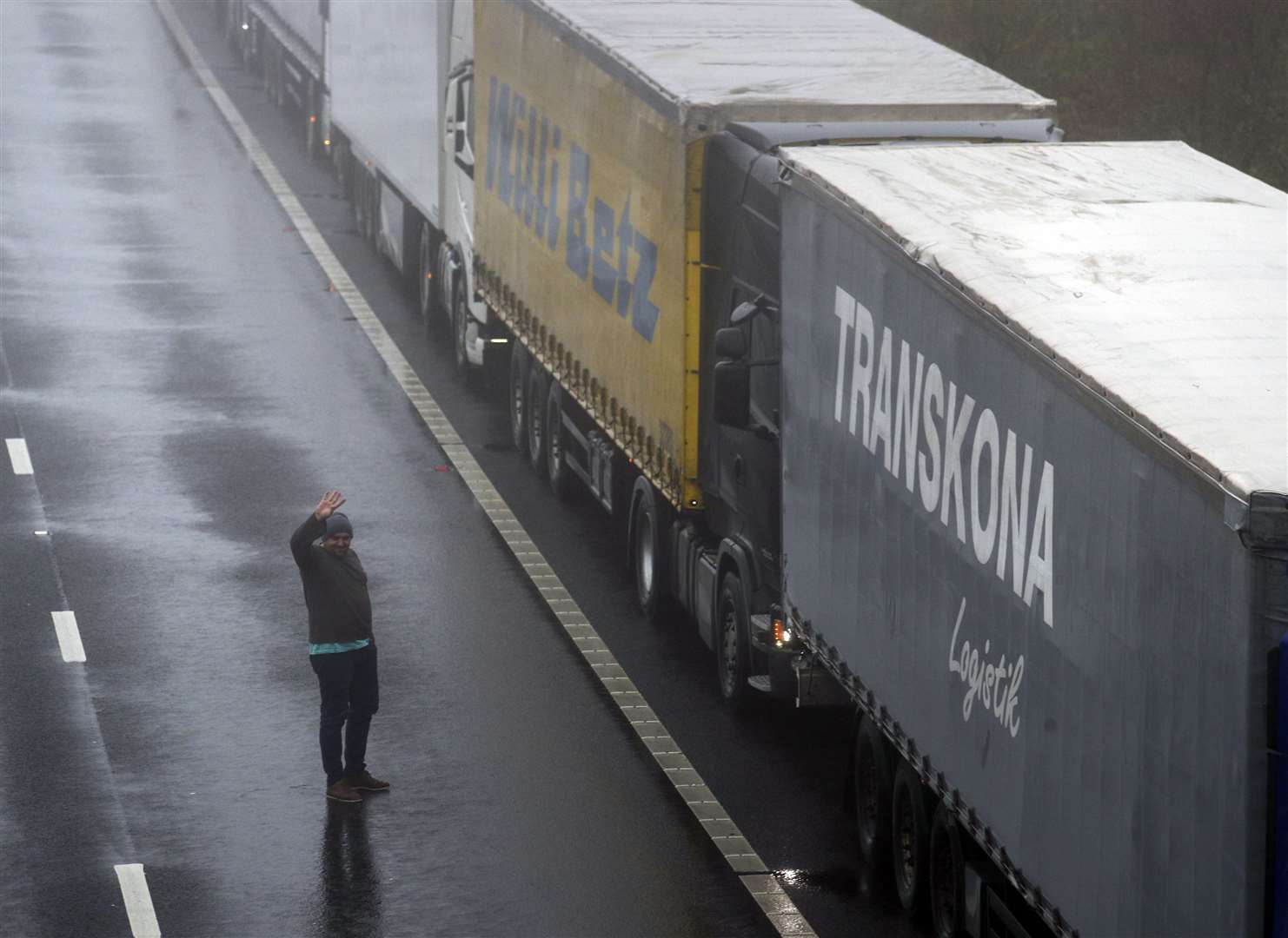 Mr Swann said scenes of lorries queued near Dover in Kent highlighted the need to protect Northern Ireland’s food and medicine supplies (Steve Parsons/PA)